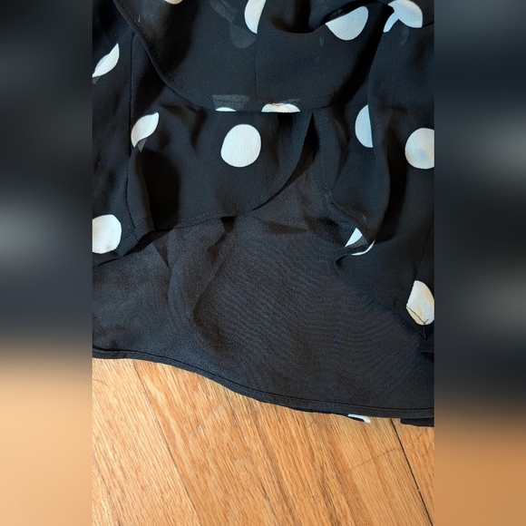 Black and Blue Mini Skater Skirt with Pleats - Picture 3 of 5